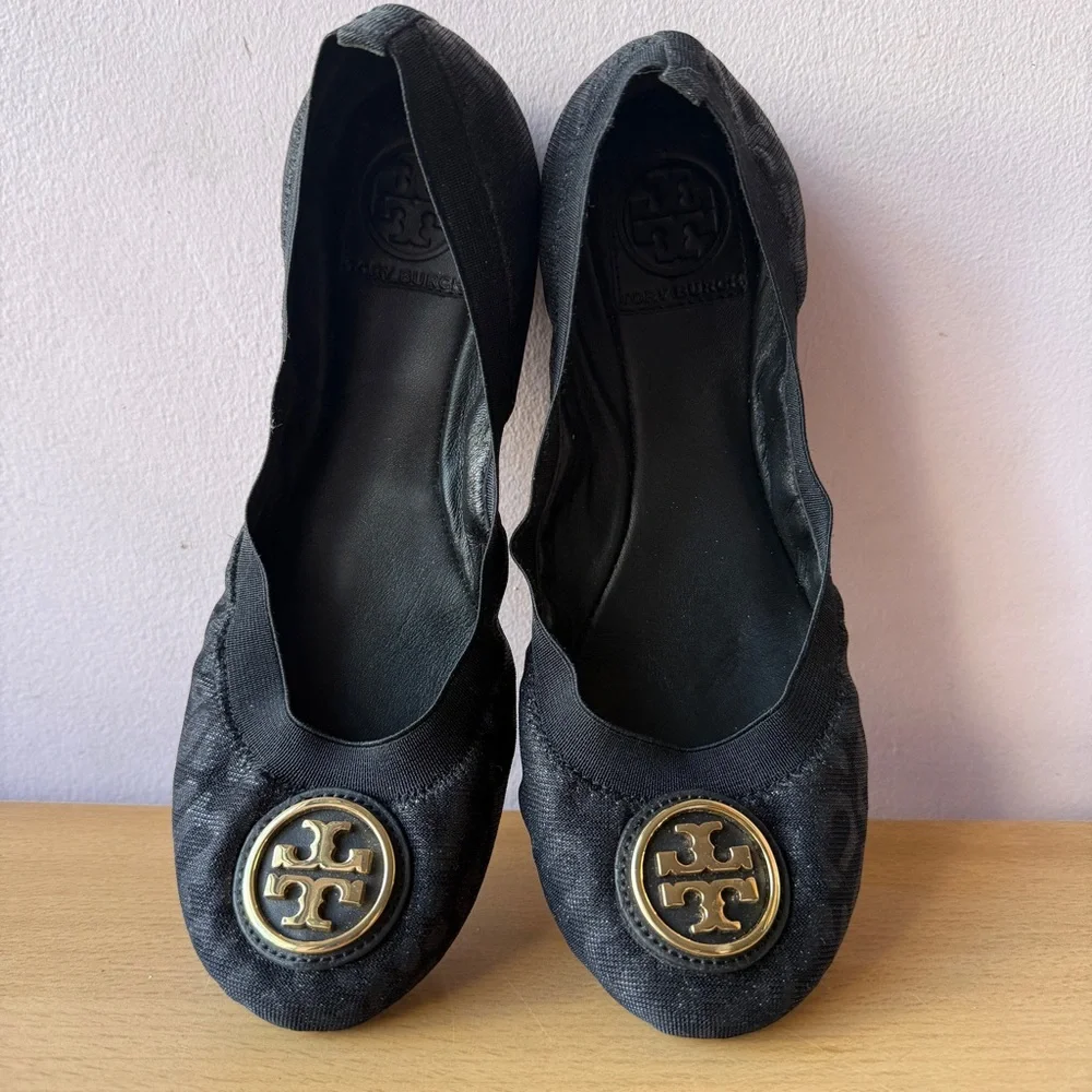 Tory Burch Black Cheetah Flats